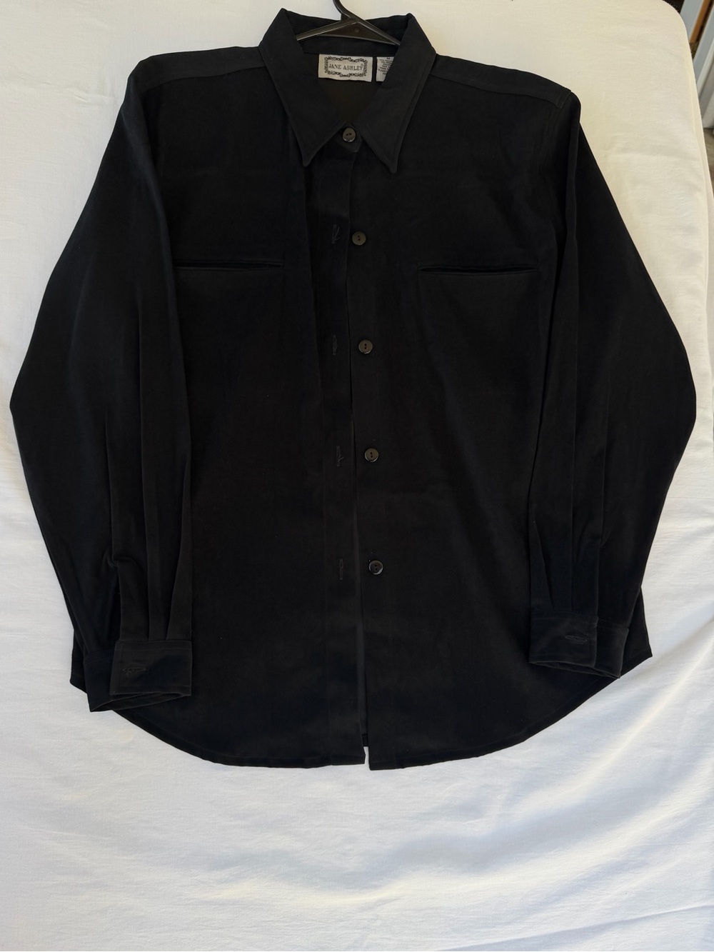 Jane Ashley Black Collared Button Shirt